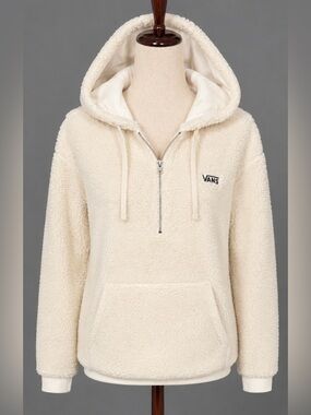 Vans Cream Sherpa Half-Zip Hoodie